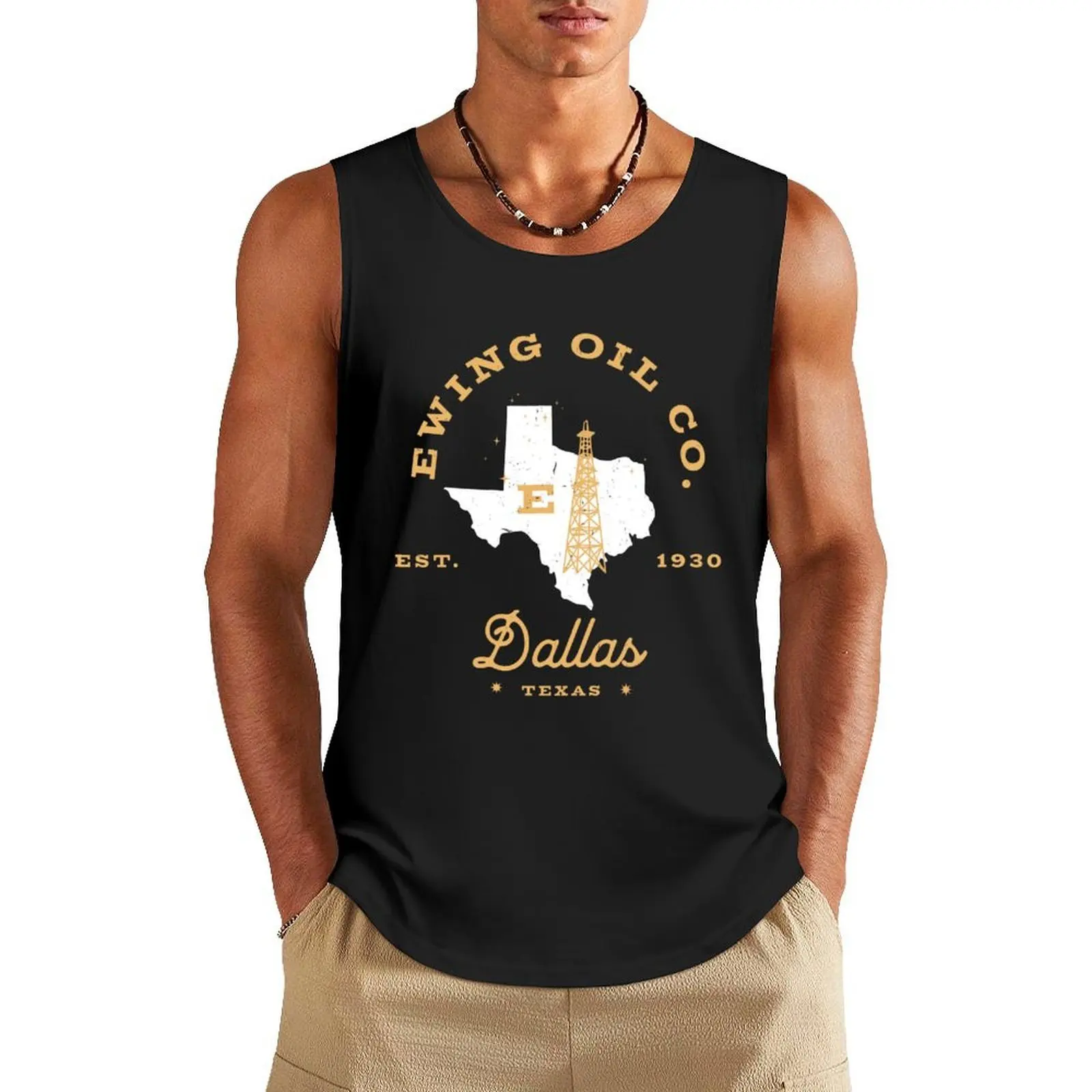 Ewing Oil Co. Est. 1930-Dallas, Texas майка для бега, нижнее белье, одежда в стиле аниме, одежда для мужчин, летняя спортивная одежда