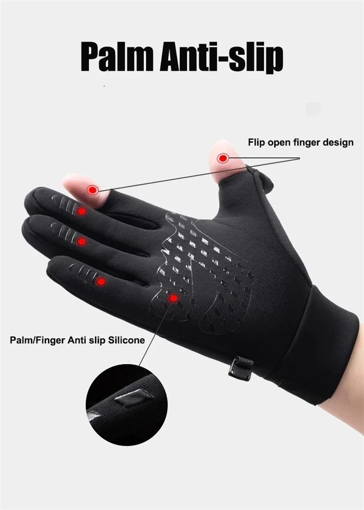 Winter-Touchscreen-Handschuhe zum Wandern und Camping, winddicht, warm, rutschfeste Silikonhandschuhe für Männer und Frauen – Detail 6