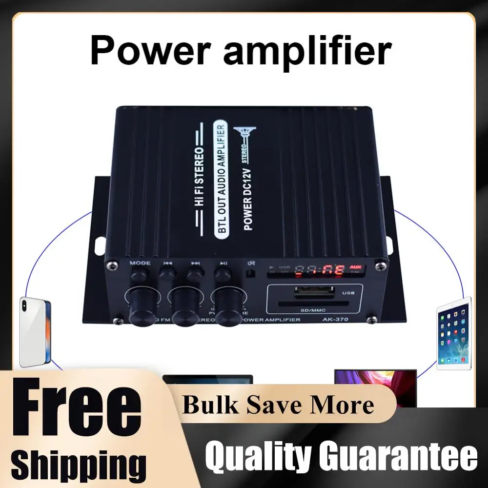 

AK-370 Bluetooth-совместимый усилитель 2.0-канальный для домашнего кинотеатра, мини HIFI цифровой аудиоусилитель, стереоусилитель с USB OTG входом