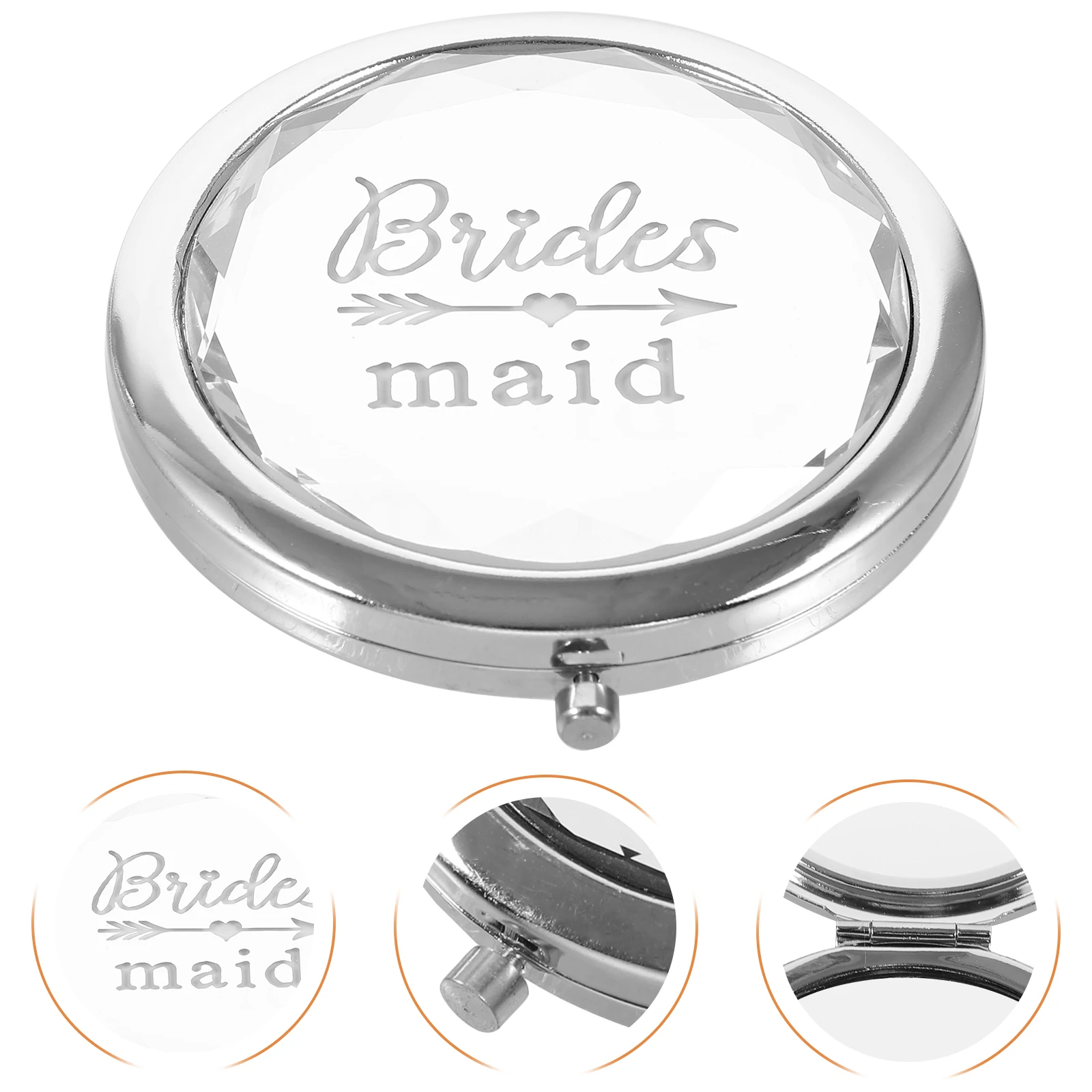 女性用ポケットミラー コンパクト化粧鏡 小型 旅行に便利 軽量 エレガントなデザイン 花嫁へのギフトに最適