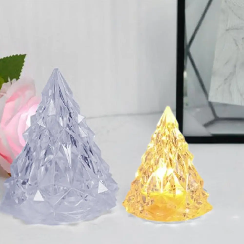 Warm Light Eco-friendly -shaped Acrylic Night Light Statue for Bedside Room Decor Led Table Lamp Christmas Gift for Women Unique