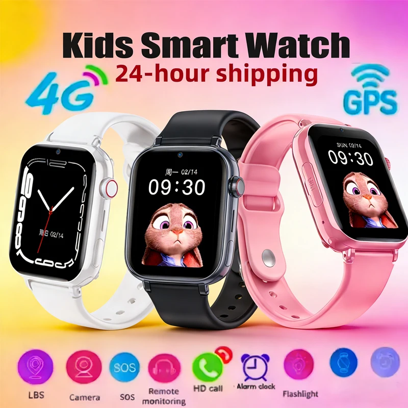 

4G Kids Watches Wireless Call Kids Smart Watch Children GPS SOS Waterproof Smartwatch SIM Card Location Tracker Child Watches