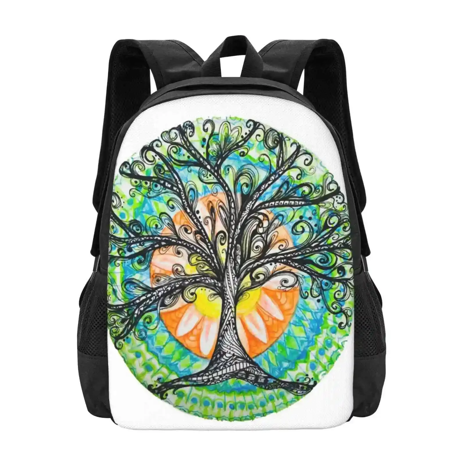 

Tree Of Life Hot Sale Schoolbag Backpack Fashion Bags Tree Of Life Mandala Sun