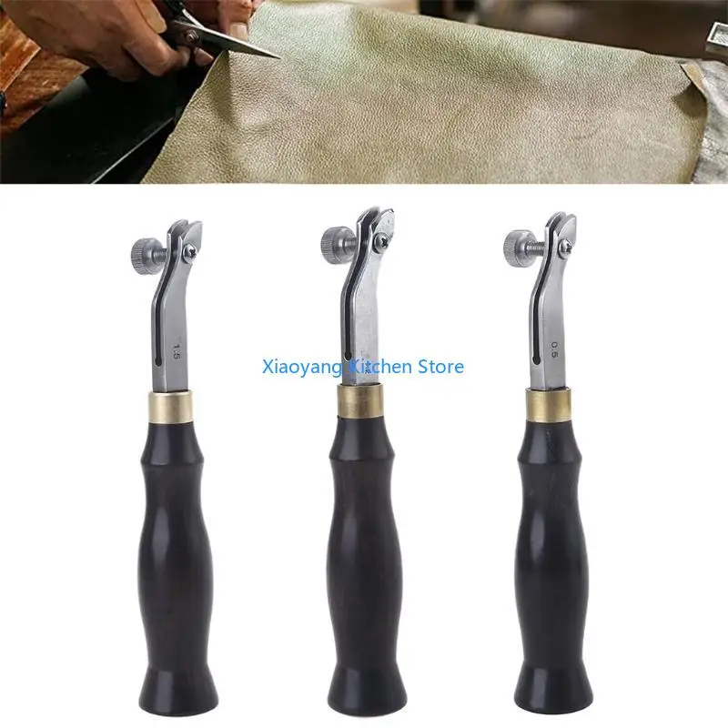 

69HC Adjustable Creaser Ebony Handle Leather Craft Tool Stainless Steel Press Sideline DIY Accessories