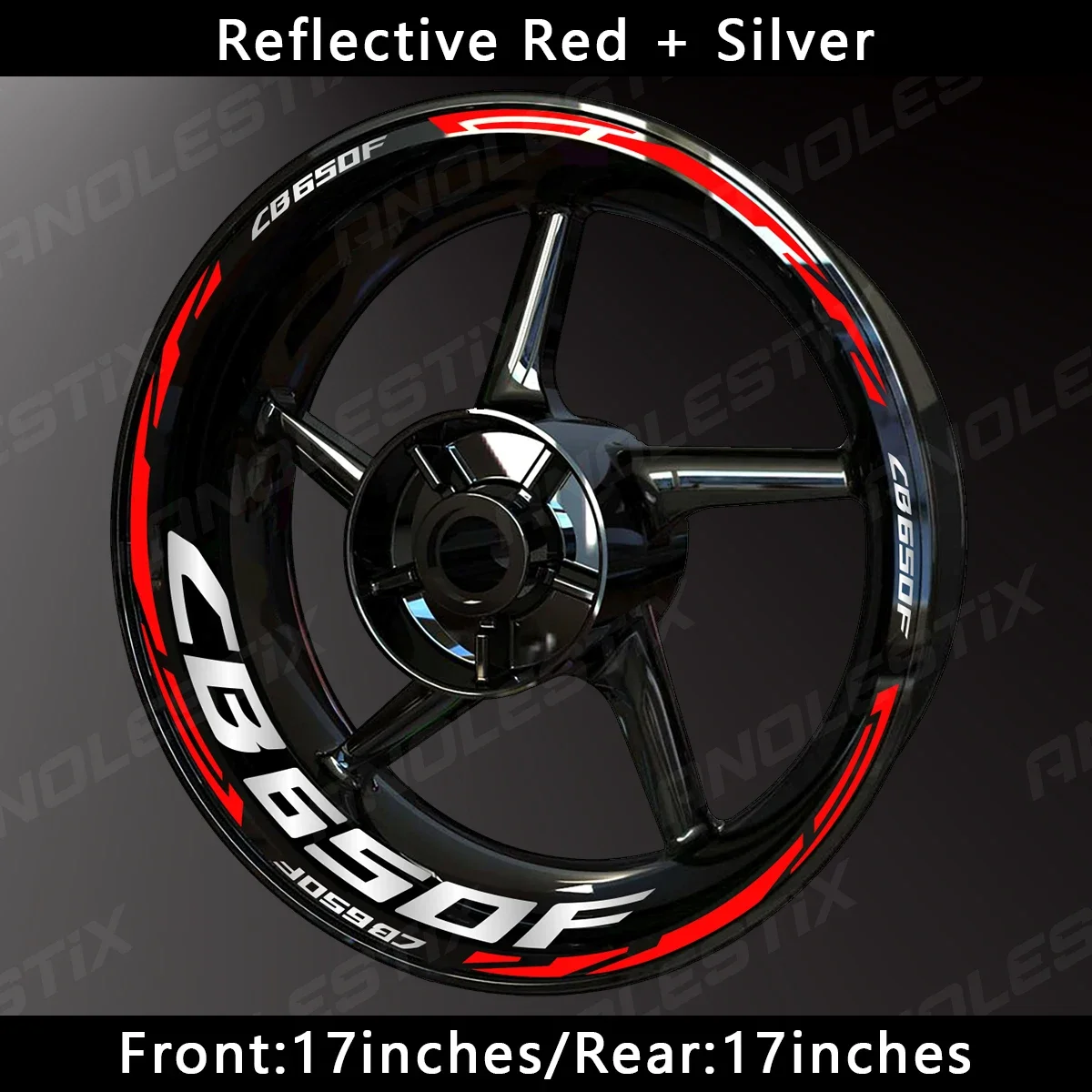 AnoleStix Reflective Motorcycle Wheel Sticker Hub Decal Rim Stripe Tape For Honda CB650F CB 650F 2024 2023 2022 2021 2020 2019