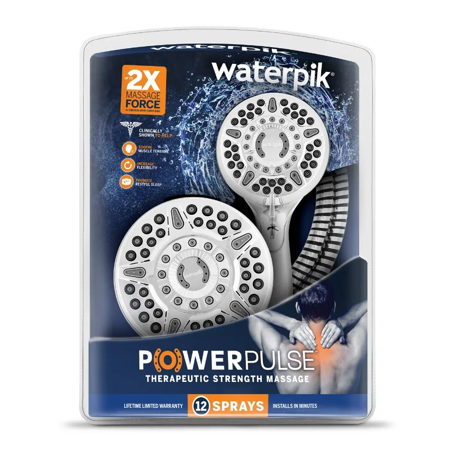 6+ режимов Powerpulse Массажная двойная душевая система с хромированной отделкой для домашнего спа-центру предлагает регулируемый поток воды и