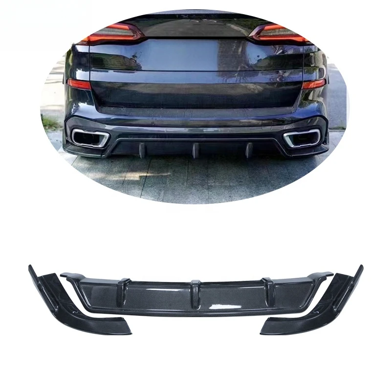

X5 Black Carbon Fiber Body Kit Automobile Bumper Front Lip Diffuser Side Skirt Spoiler Grill for X5 G05 2019+