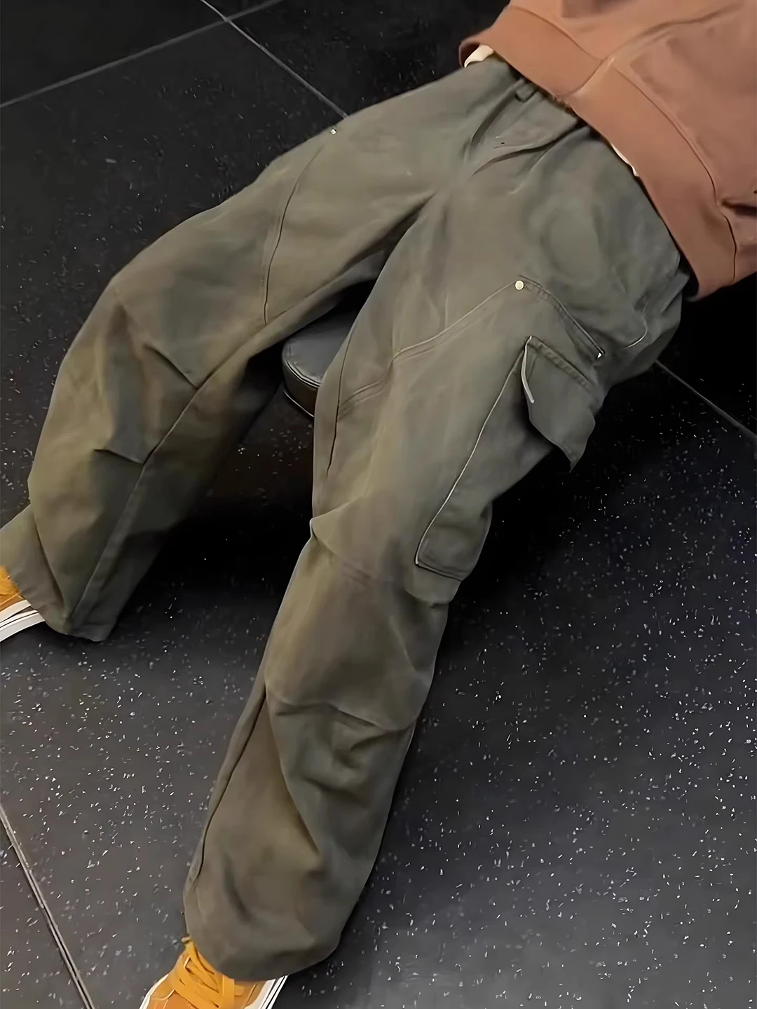 

Американские военные рабочие брюки с заклепками, мужские, осенне-зимние, большие размеры, широкие брюки для лесорубов, прямые брюки с широкими штанинами