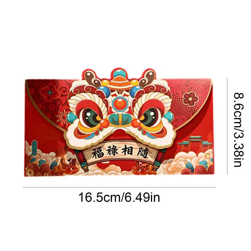 4PCS Chinese New Year Red Envelopes dragon Year red pocket 2024 Chinese Spring Festival Lucky hong bao kids birthdya Gift