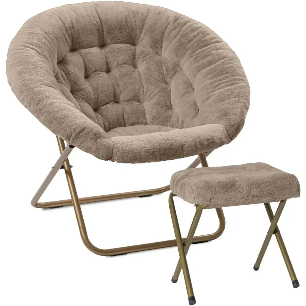 

%A Lazy chair, accent sofa chair with footstool folding, side storage bag, soft cushion leisure armchair with stool