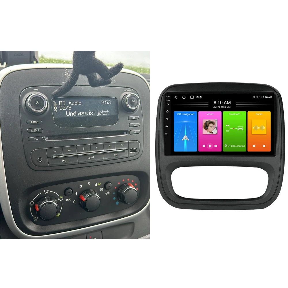 

Android 9” car radio with GPS Navigation for Renault Trafic I III 23 Diesel Bus Van Petrol FWD FL EL JL JG FG 2001-2014