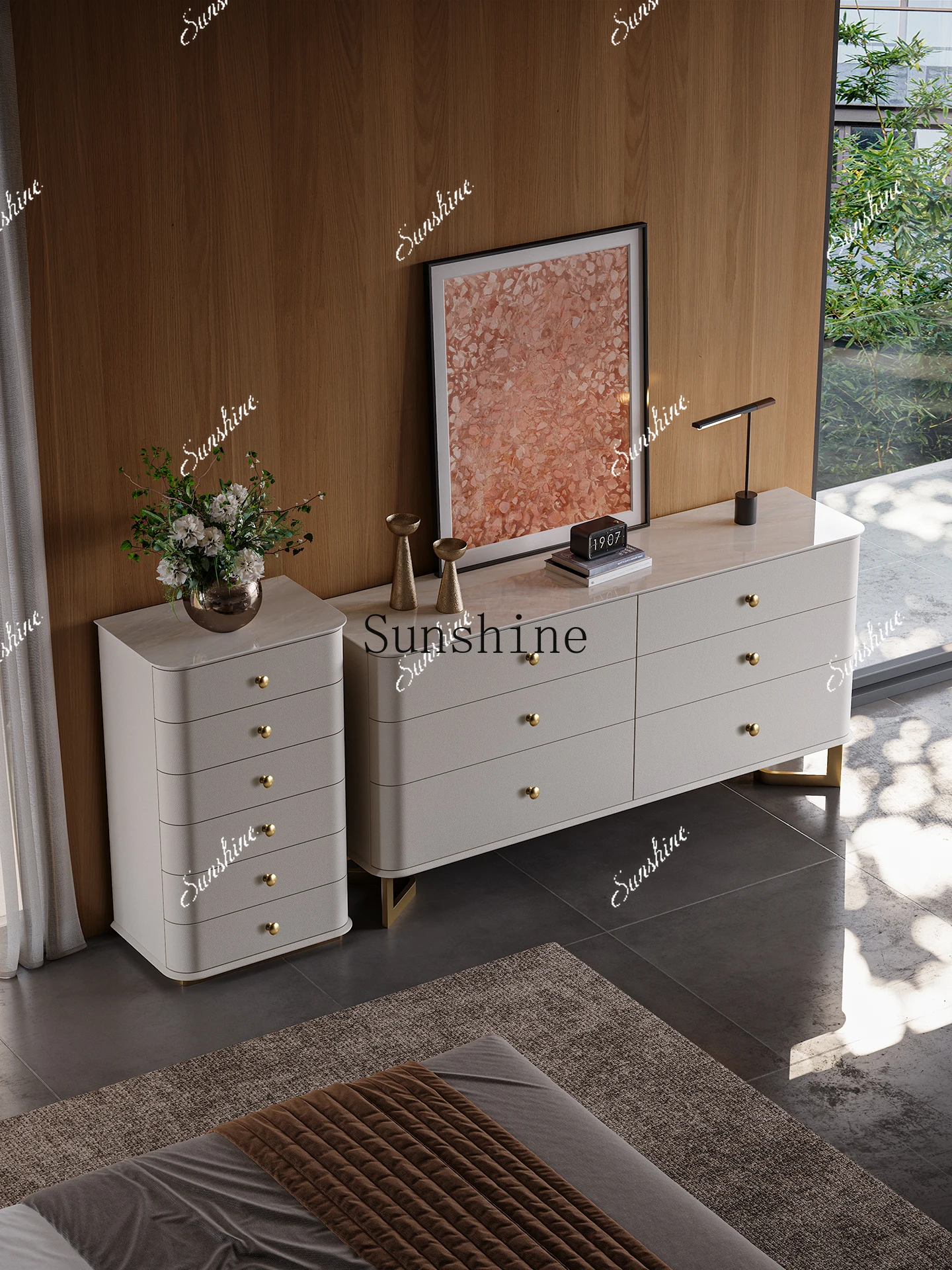 

Solid wood five buckets, bedside bedroom storage, storage, bedside small narrow cabinet modern and simpleP