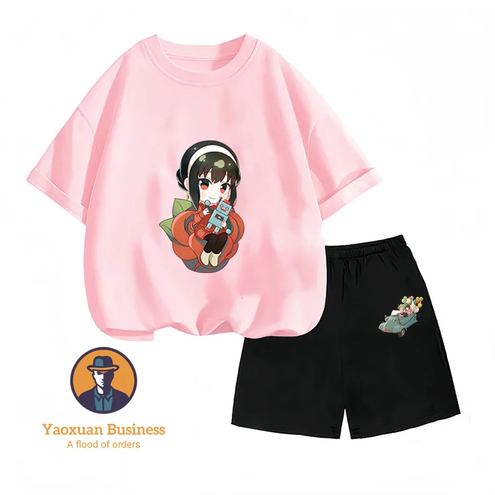 conjunto-de-duas-pecas-de-algodao-com-estampa-de-desenho-animado-para-criancas-de-2-a-14-anos-spy×family-verao-moda-para-meninos-e-meninas