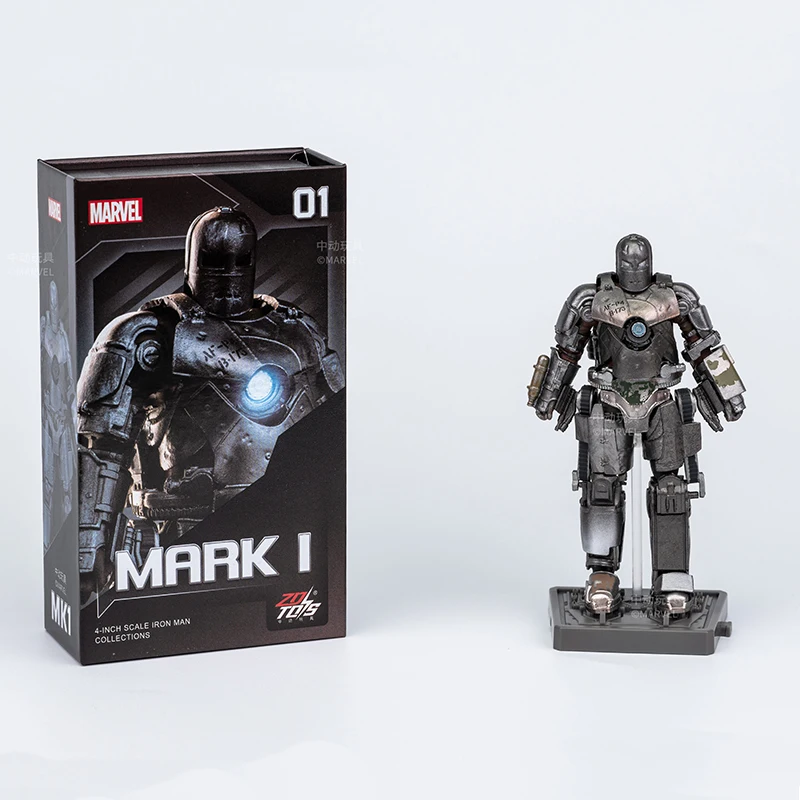 4 Zoll Original 1/10 ZD Toys Iron Man Actionfigur MK1 MK2 MK3 MK4 MK5 MK6 MK7 Tony Stark Anime Puppe Modell Kinder Geburtstagsgeschenk – Detail 22