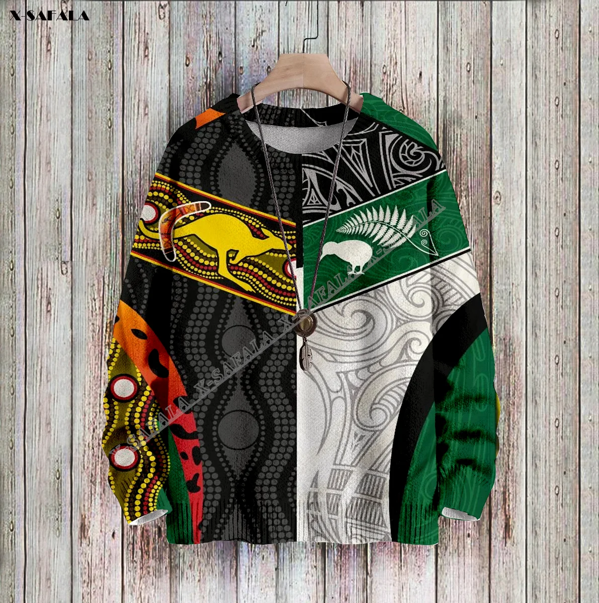 Australia New Zealand Maori Rugby 3D Printed Ugly Sweater Christmas Gift Men Female Winter Knitted Cotton Xmas Warm