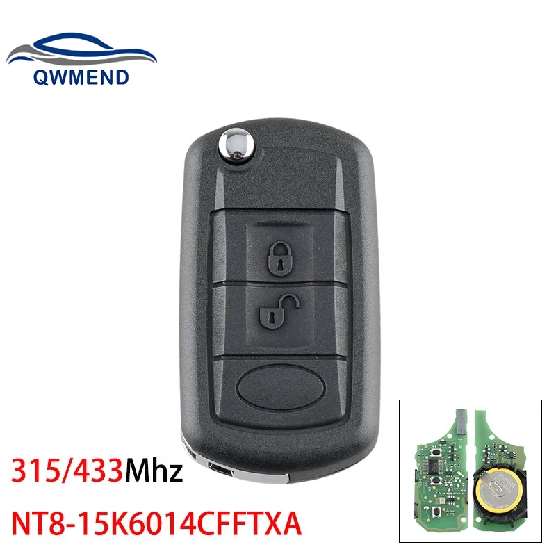 

QWMEND NT8-15K6014CFFTXA 3 Buttons Smart Remote Car Key for Land Rover Range Rover Sport 2010-2015 315/433mhz Flip Key for Car