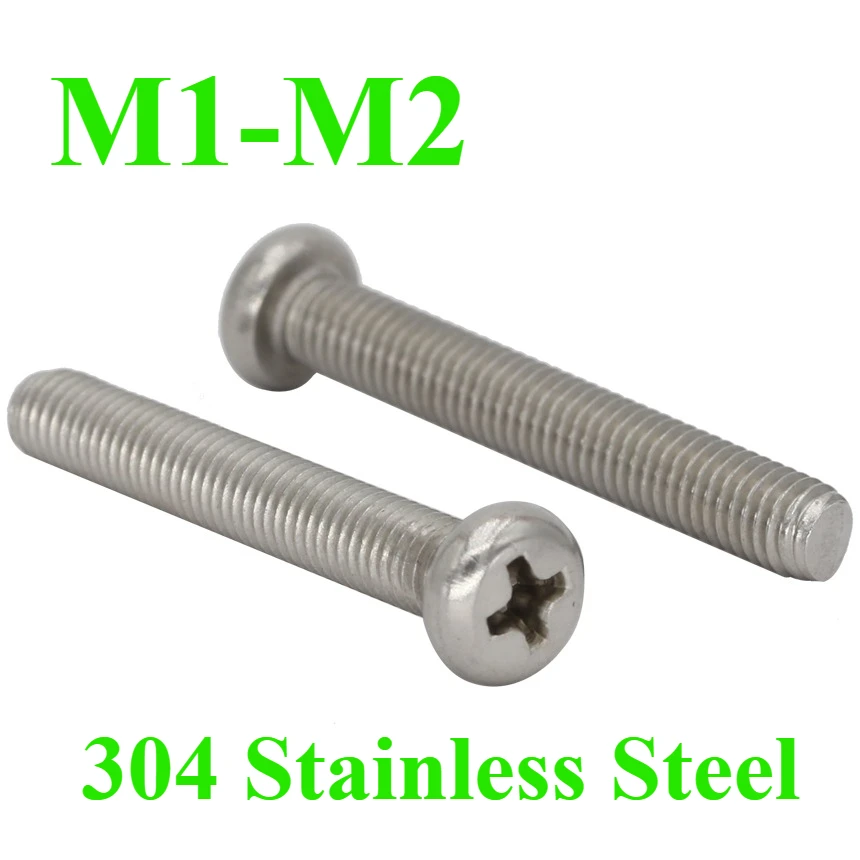 

304 stainless steel 304 cross round head screw machine screw pan head bolt switch socket small screw M2M3M4M5
