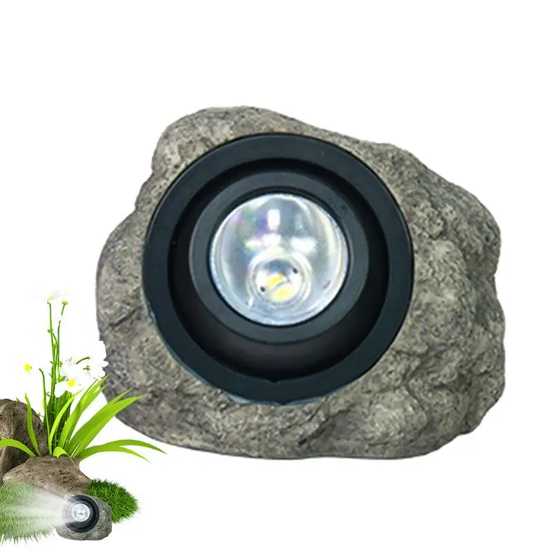 Solar Rock Lights Courtyard Landscape Spotlight Outdoor Lighting Imitation Stone Lamp Waterproof Resin Rock for Yard Lawn