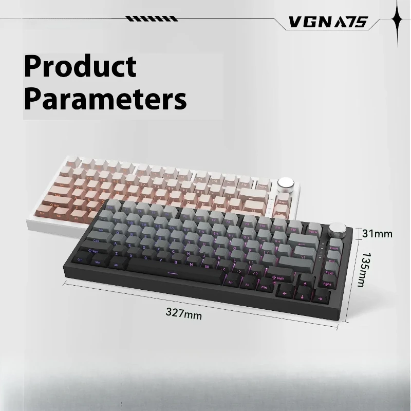 

VGN A75 Magnetic Switch Mechanical Keyboard Wired Single Mode Hot-swappable Long Life Pc Customized FPS E-sports Gaming Keyboard