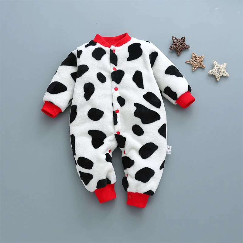 Infant Onesie Pajamas Thickened Ha Yi Dress For Spring/autumn/winter Unisex 0-2 Year Old Baby Crawling Suit Clothes