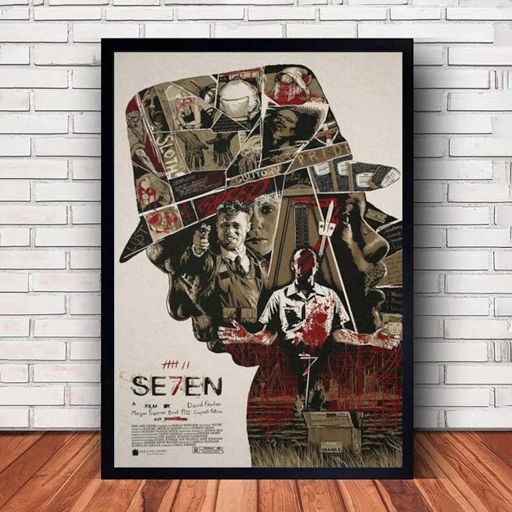 Seven 1995 Movie Canvas Wall Art Print Poster Vintage Movie Decorative Painting Modern Home Decor Gift Unframed