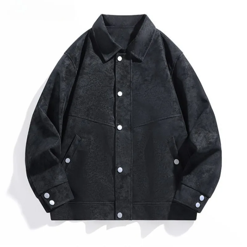 

Весенне-осенняя мотоциклетная куртка из искусственной кожи в корейском стиле, летная куртка с лацканами, повседневное пальто, ветровка, модное пальто большого размера