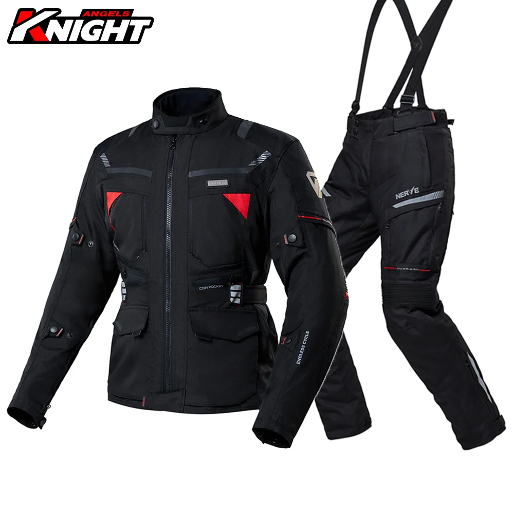 

NERVE Motorcycle Jacket Men Windproof Motocross Jacket Four Seasons Anti-fall Waterproof+Cold-proof Liner Motorcycle Rally Suit