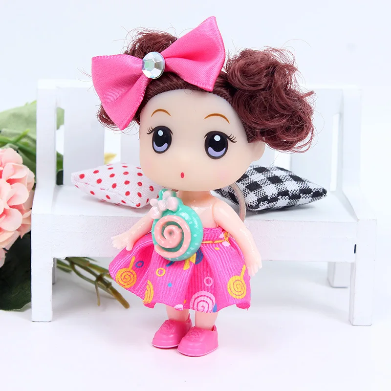 5 pz/set 9cm Creative girl princess doll portachiavi cute doll action doll toy mini doll bag ciondolo bambini play house toy gift