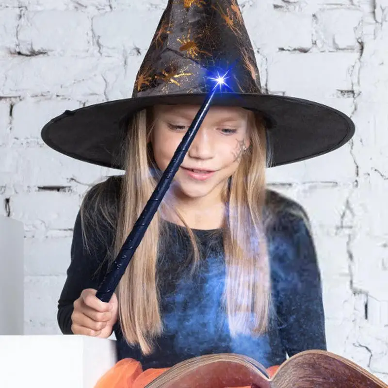 Light Up Wizard Wand Glowing Witch Toy For Kids Illuminating Wand With Sound And Light Party Costume Accessory For Halloween