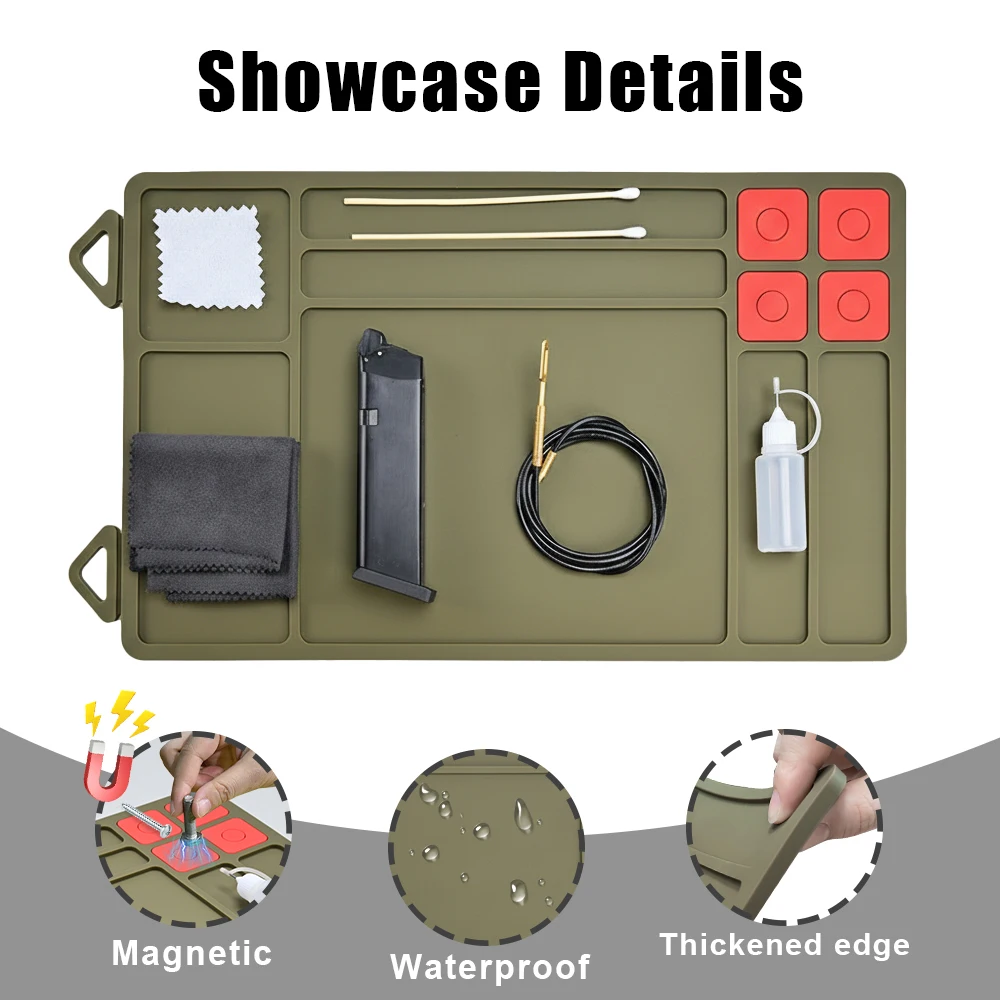 710Pcs Tactical Gun Cleaning Set Magnetic Gun Cleaning Mat Rifle Cleaning Set with Oil-absorbing Paper Gun Cleaning Patch