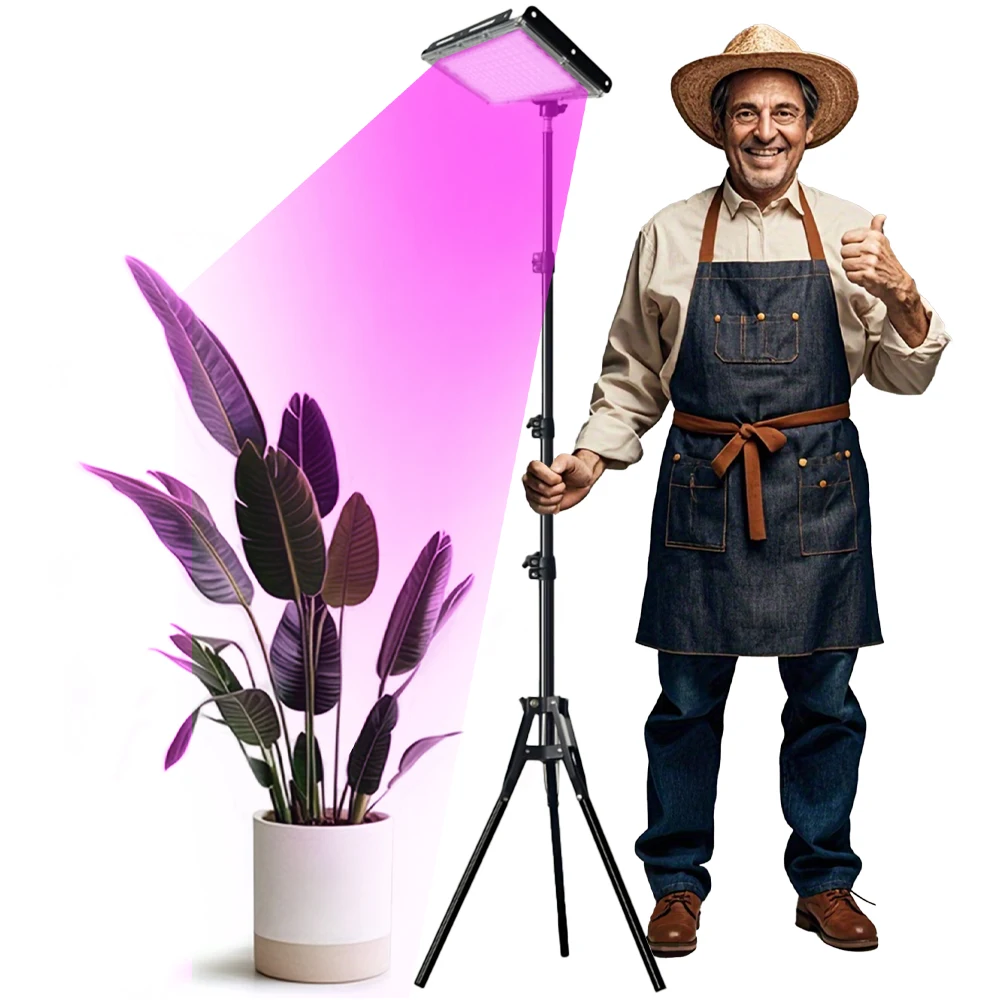 

Светильники для выращивания комнатных растений, красный, синий светильник для выращивания полного спектра с таймером, регулируемой яркостью и штативом, светодиодная лампа для выращивания растений