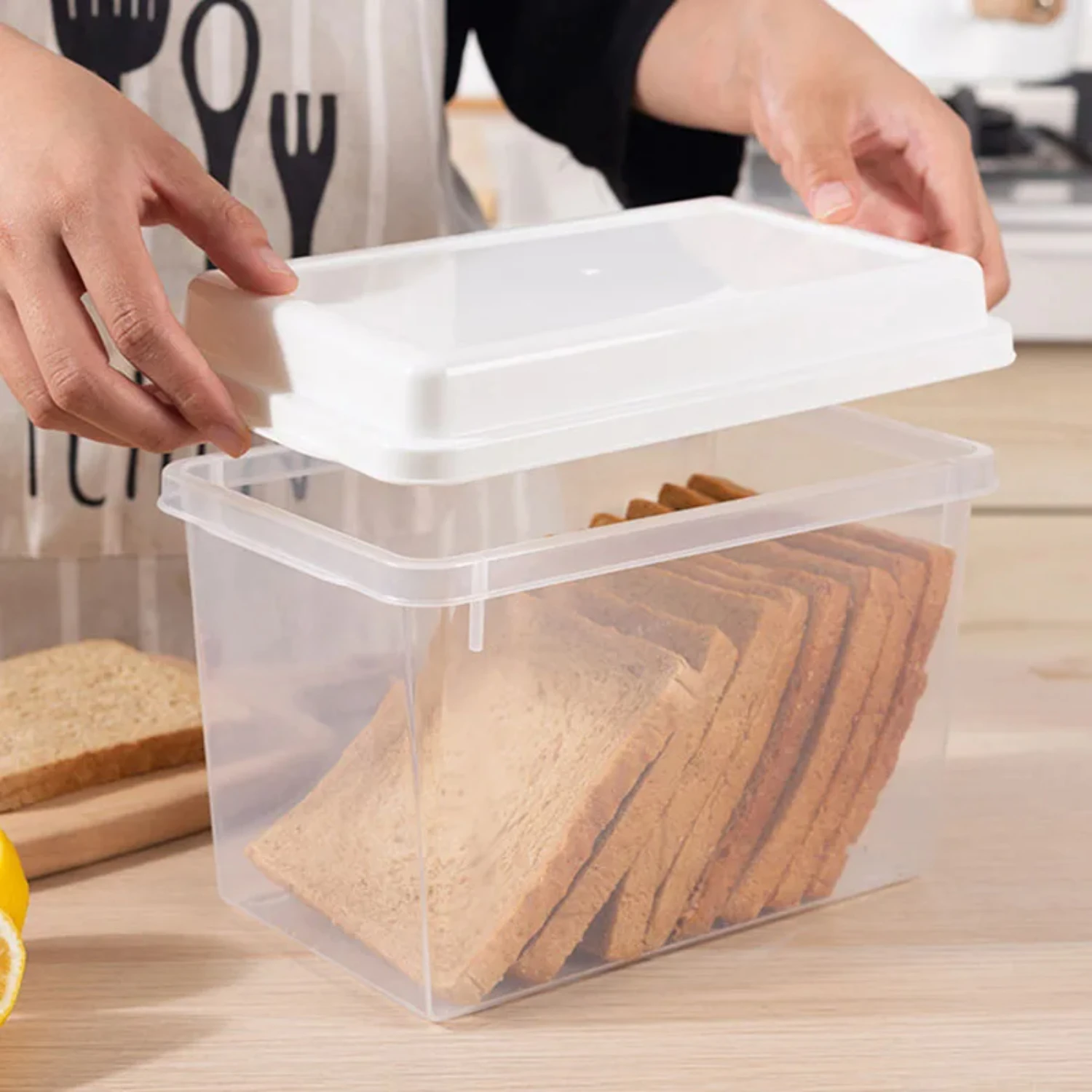 Refrigerator Transparent Storage Box Plastic Food Storage Container Kitchen Fruit Vegetable Organizing Box