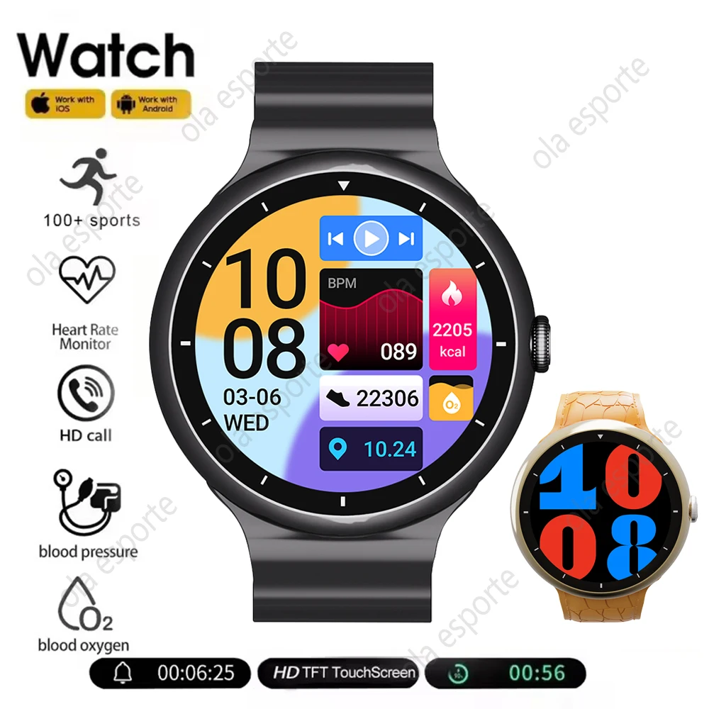 ساعة ذكية جديدة للنساء شاشة AMOLED بلوتوث مكالمة NFC GPS المقتفي البوصلة الساعات الرياضية اللياقة البدنية ساعة الرجال Smartwatch مقاوم للماء