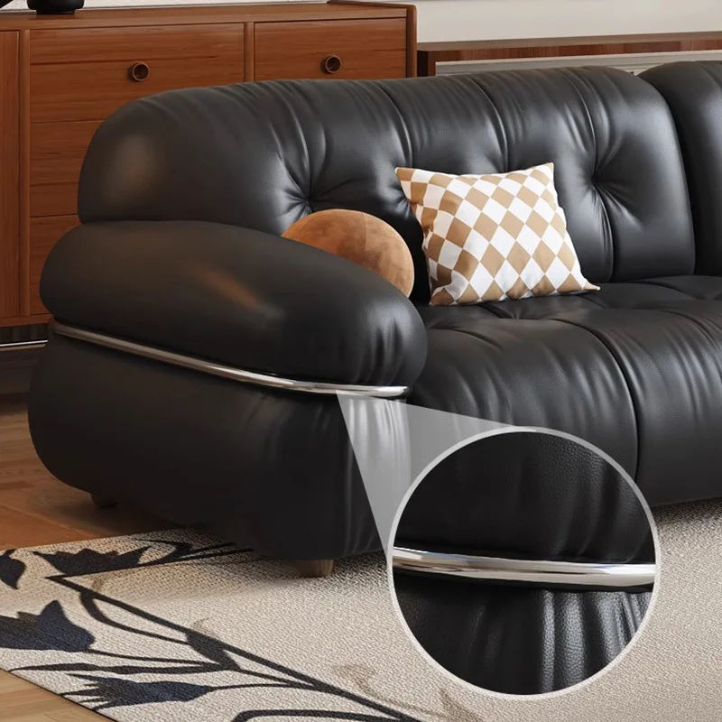 Französisches Retro-Ledersofa aus Rindsleder der ersten Schicht