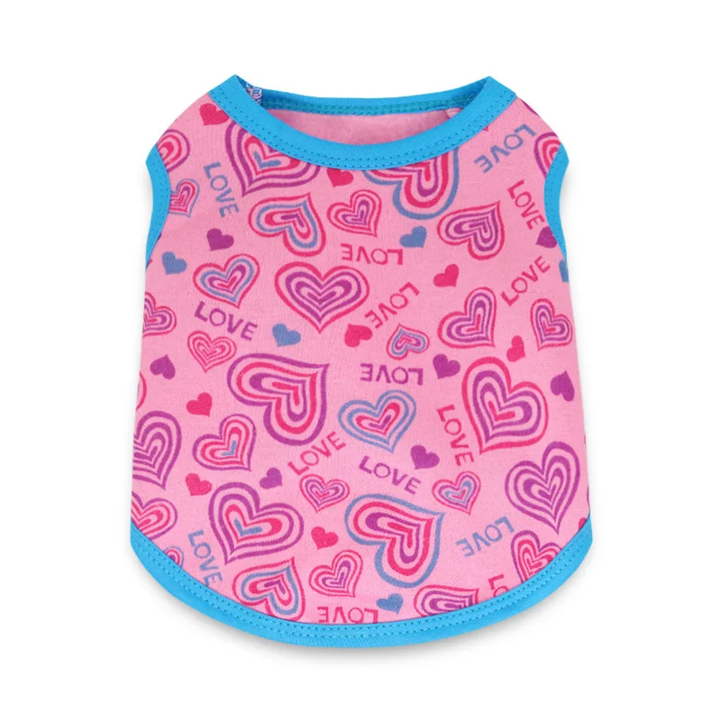 

Factory Pet Dog Cat Apparel, Full Love Hearts Fleece Vest for Small Breed Teddy, Wholesale Autumn Winter Warm Clothing