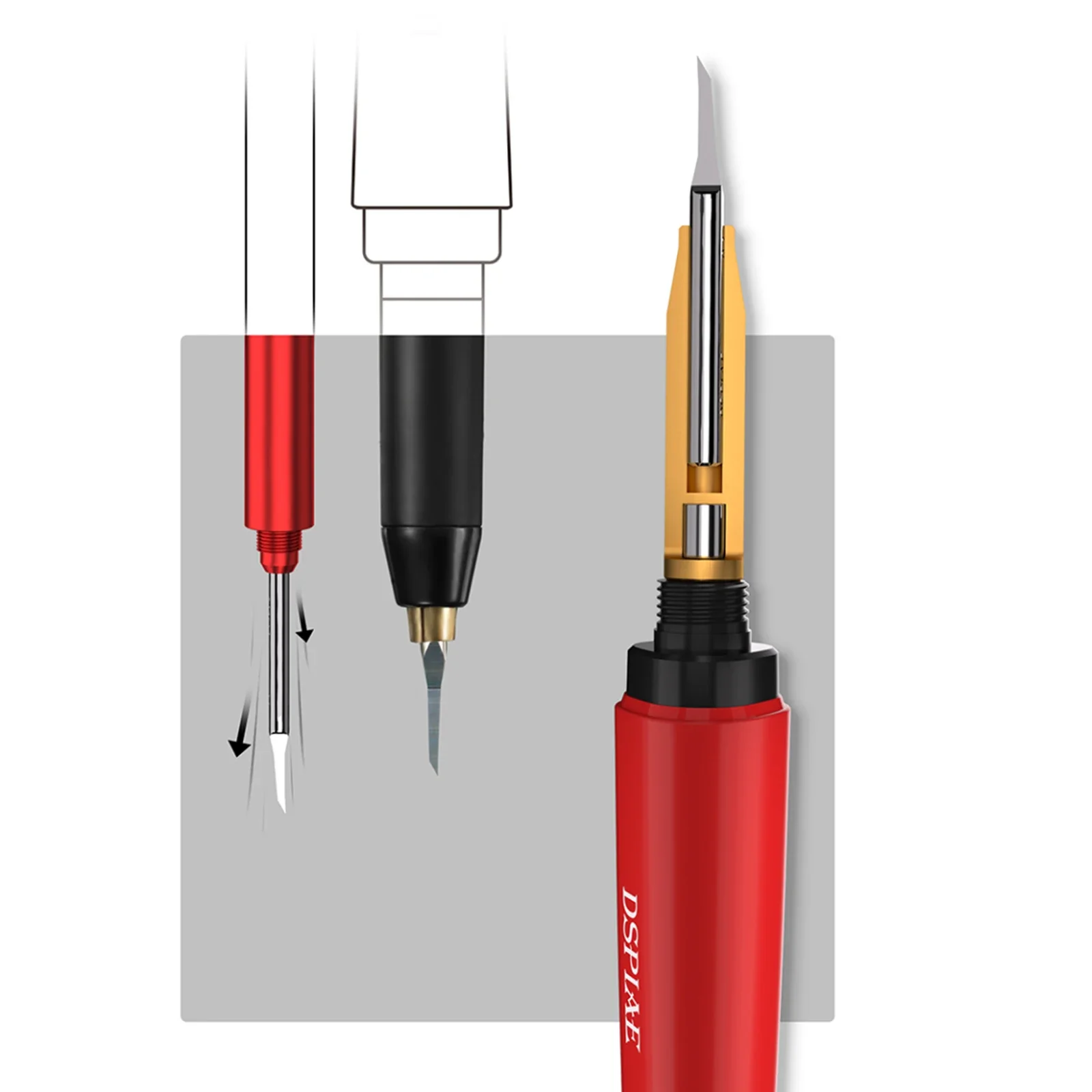 DSPIAE PT-TH Push Knife Handle XPB-0.1mm~1.5mm Drill Bits Model Engraving Tool for Assembly Model Building Tools DIY