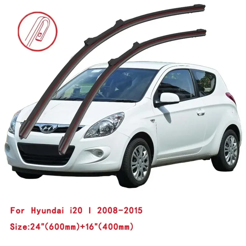 For Hyundai i20 Hatchback Coupe PB GB IB BC BI 2008 2010 2014 2016 2018 2020 2021 2022 Double Rubber Car Windshield Wiper Blades