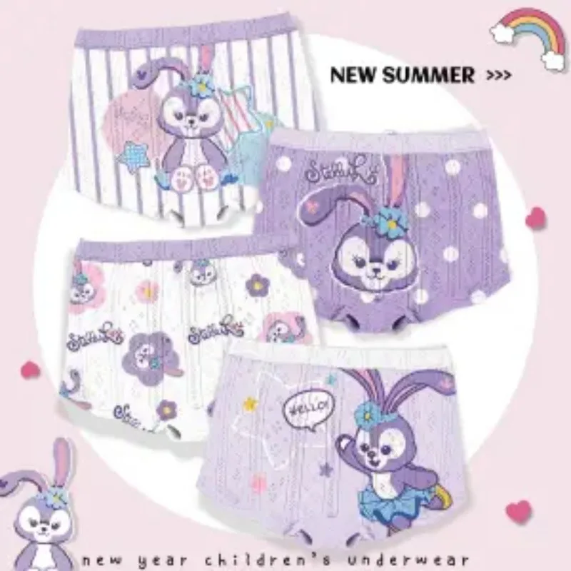 Disney Lotso Stellalou Linabell Girls' Cotton Boxer Briefs Medium and Large Children's Summer Shorts Thin Children's Underwear