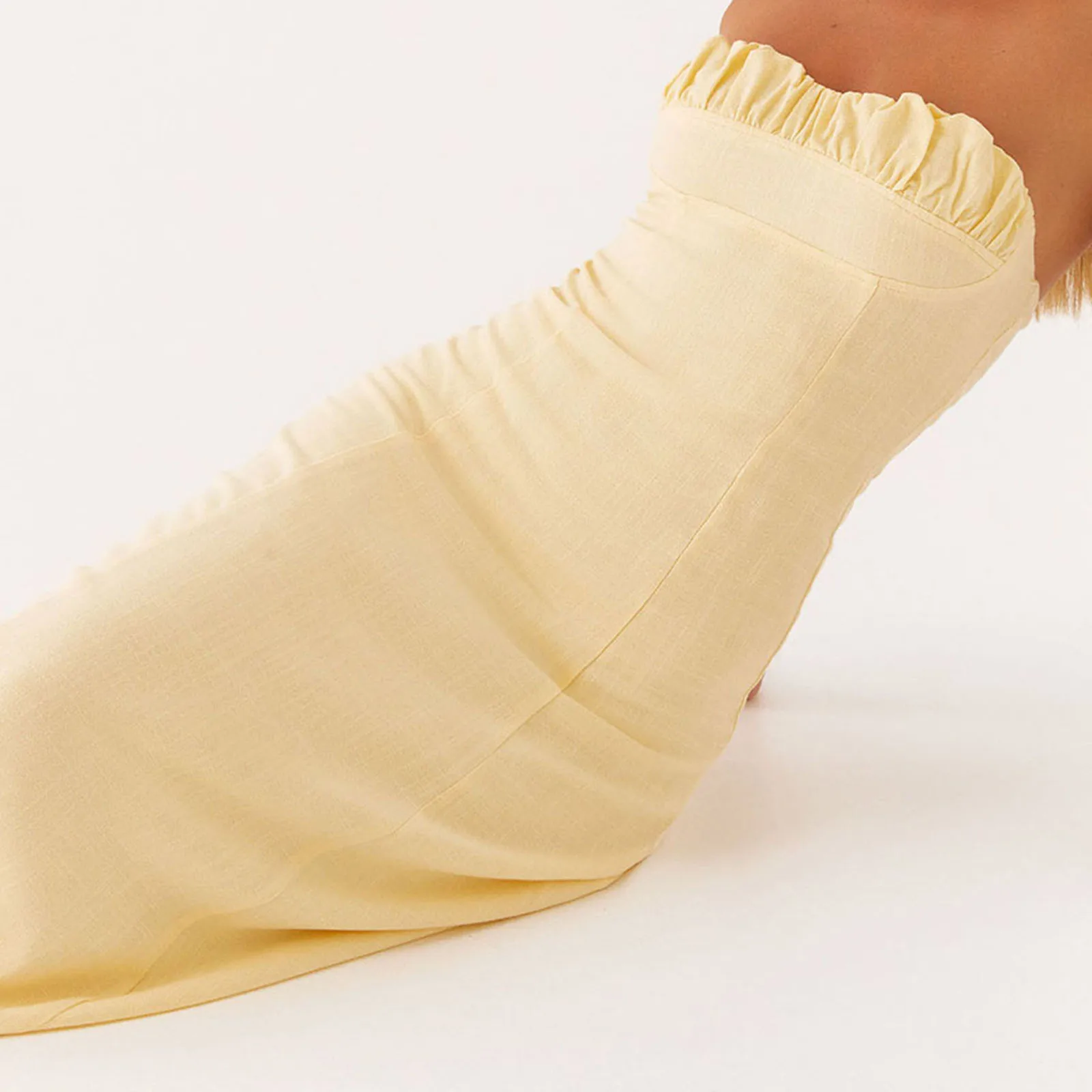 Langes Röhrenoberkleid für Damen mit Blumenmuster, einfarbig, gerüscht, schulterfrei, ärmellos, A-Linie, Abendkleid für Party, Club