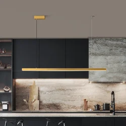 Simple Iron Line Chandelier Minimalist Modern Hotel Study Office Restaurant Hanging Light Long Strip Lamp Indoor Pendant Lamp