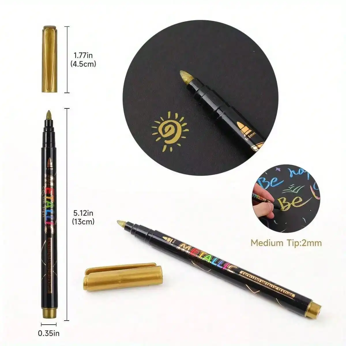 8/12 Color Metallic Glass Stone Markers, Multi-Color Graffiti Pens Suitable for Christmas Cards, Birthday Wishes, DIY Crafts, Back-To-School Season, Halloween and Christmas Essentials, Durable Plastic Pen Body