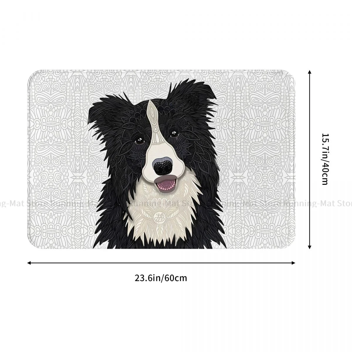 Border Collie Pet Dog Non-slip Doormat Happy Bath Bedroom Mat Welcome Carpet Indoor Modern Decor