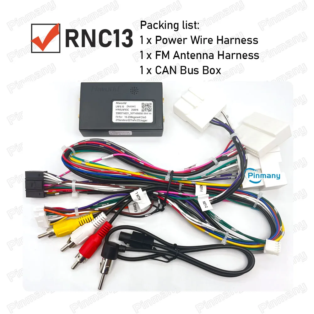 Autoradio kabel RNC13 draadboomadapter met CAN-bus decoder voor Renault Clio4 Captur Scenic Laguna3 Master3 Trafic3 Megane3