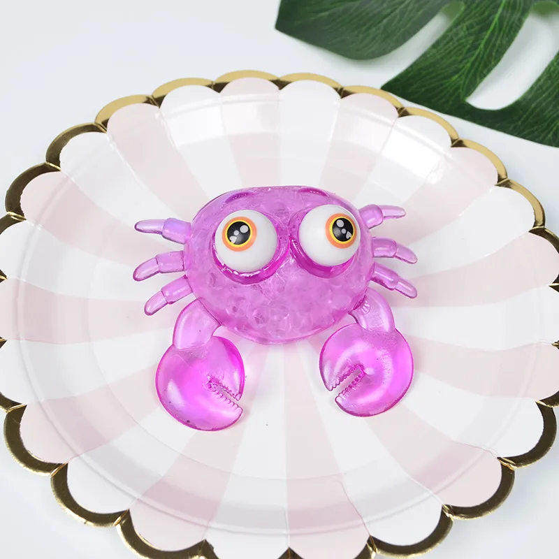 Cute Crab Water Ball Decompression Toys Anti Stress Pinch Bead Stress Squeezable Ball Stress Relief Sensory Toy for Kids Adult