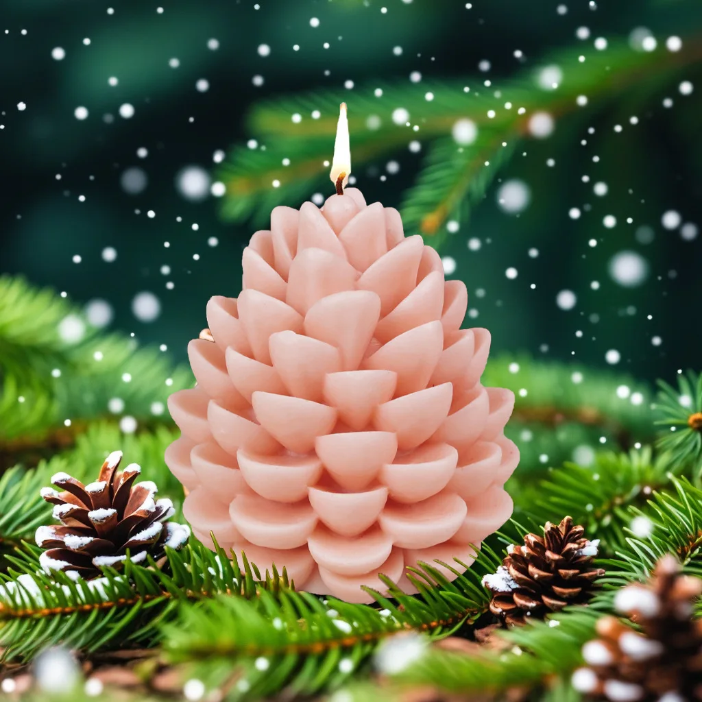 Christmas Tree Candle Mold Silicone 3D Pine Cones Large 2024 New Handmade Form for Candle Making