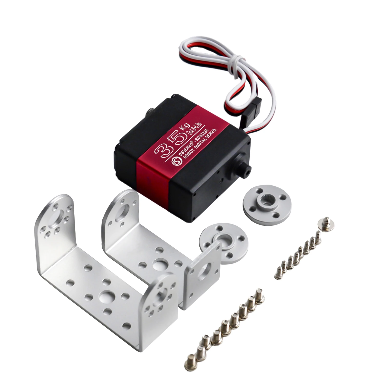 Servo digitale a coppia elevata da 35 kg Tutti gli ingranaggi metallici 4,8 V 6,8 V con staffa a U 180 gradi 270 gradi per la robotica 1 PZ 2 PZ 4 PZ