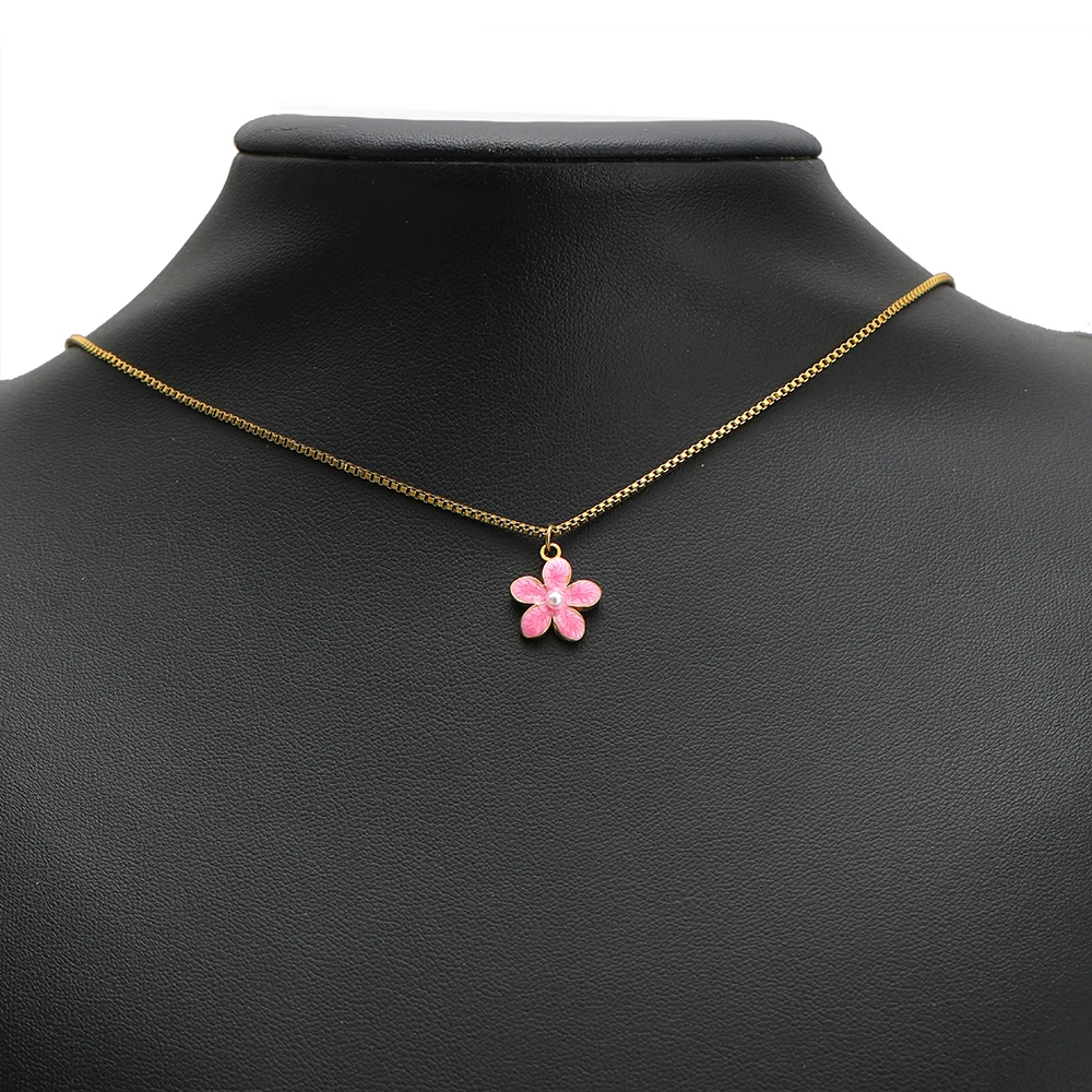 5 Stück Edelstahl 7mm Kleine Blumen-Emaille-Perlen-Anhänger für DIY-Schmuckzubehör, Halsketten-Verbinder, Armband- und Ohrringherstellung – Detail 5