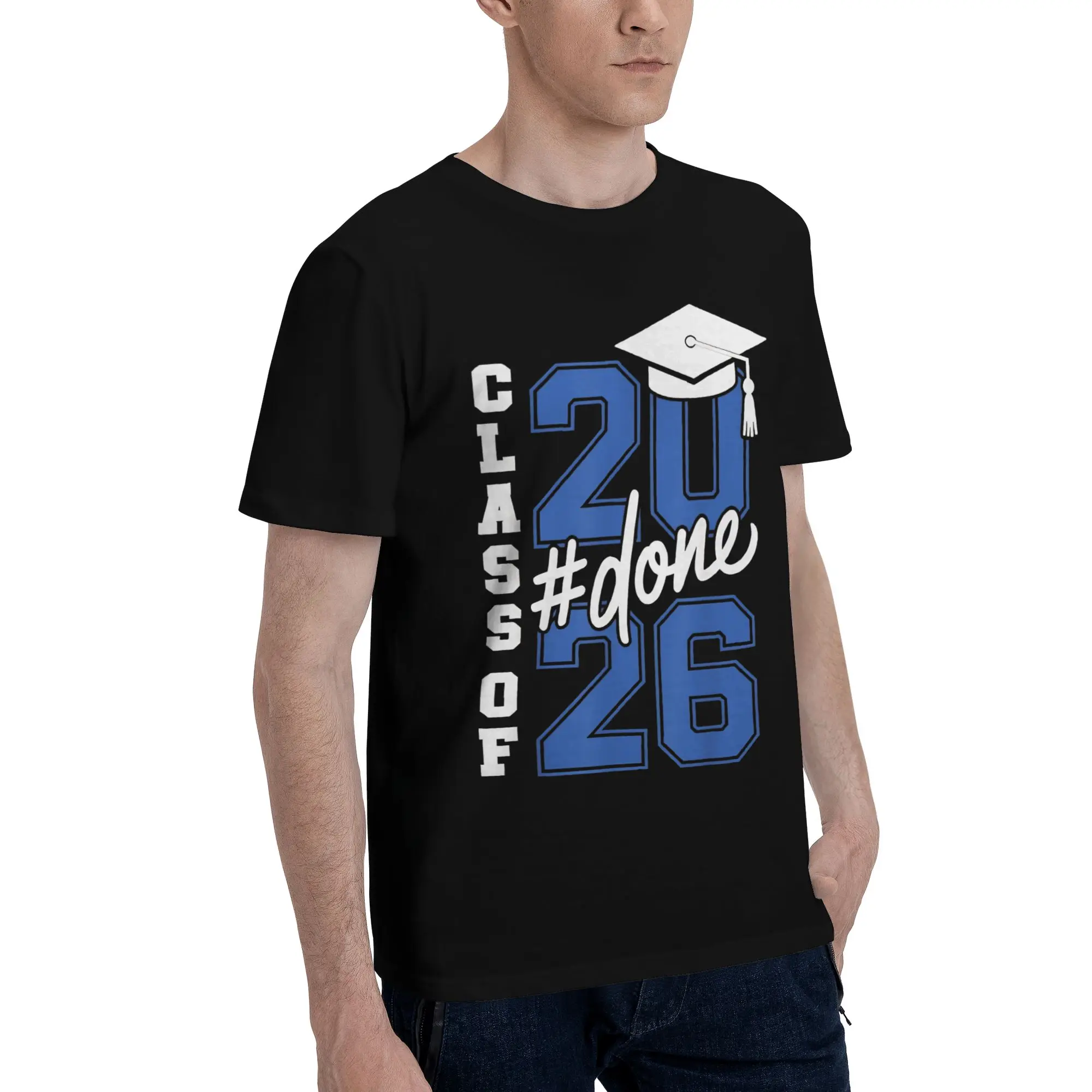 DONE Class Of 2026 Graduation For Her Him Grad Seniors 2026 Novelty 100% Cotton T-Shirt Class Of 2026 Tees Tops For Men