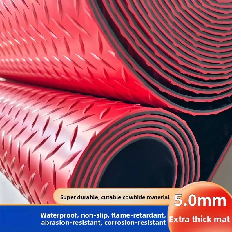 Extra Thick Bull Tendon PVC Kitchen Floor Mat Waterproof Anti Slip Fire Resistant Large Area Full Coverage Rug Modern Simple ...