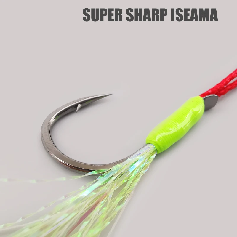 6-FW LUREHOLIC ISEAMA SPARE SINGLE ASSIST FRESH WATER HOOK WITH SHINY TINSEL TAIL